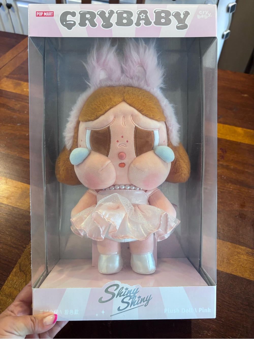 POP MART Crybaby Plush Doll - Pink Shiny Shiny